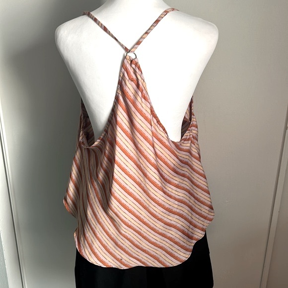 Free People Silky Stevie Cowl Neck Striped Swing Cami Tank - Picture 8 of 13